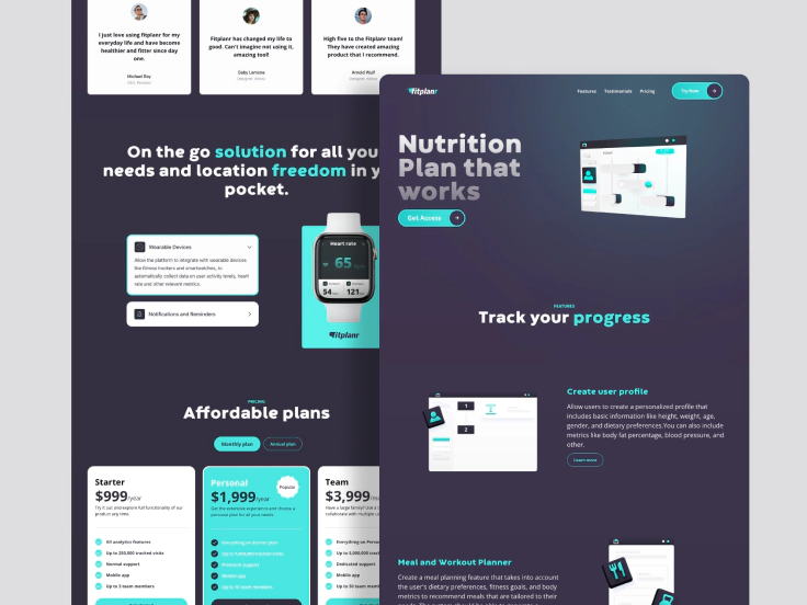 Fitplanr SaaS platform redesign cover animation